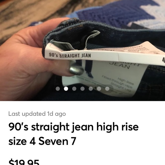 Seven7 High Rise Straight Leg Jeans - Classic Blue - Picture 1 of 7